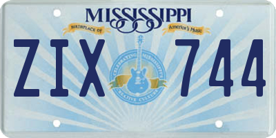MS license plate ZIX744