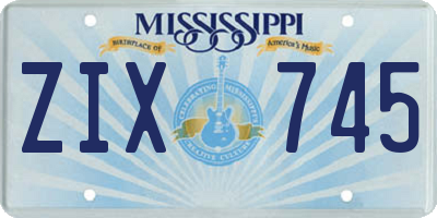 MS license plate ZIX745