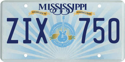 MS license plate ZIX750