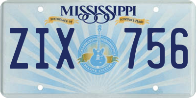 MS license plate ZIX756