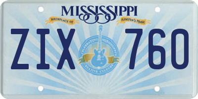 MS license plate ZIX760