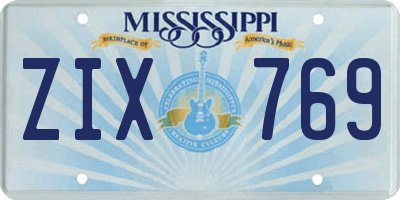 MS license plate ZIX769