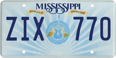 MS license plate ZIX770