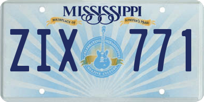 MS license plate ZIX771