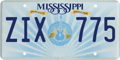 MS license plate ZIX775