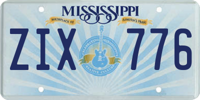 MS license plate ZIX776