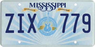 MS license plate ZIX779