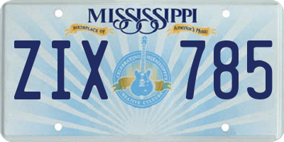 MS license plate ZIX785