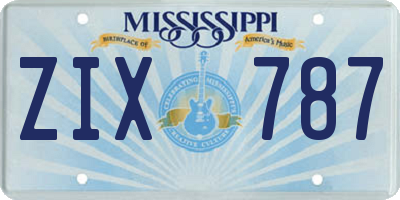 MS license plate ZIX787