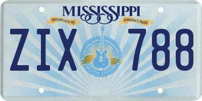MS license plate ZIX788