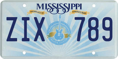 MS license plate ZIX789