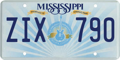 MS license plate ZIX790