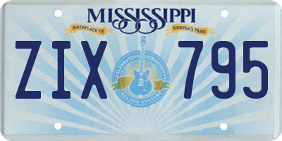 MS license plate ZIX795