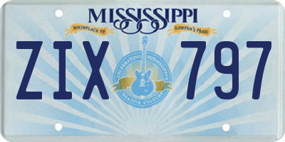 MS license plate ZIX797
