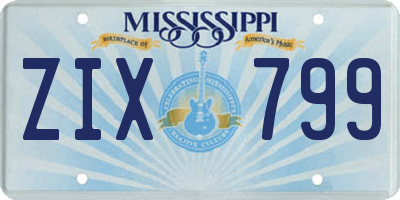 MS license plate ZIX799