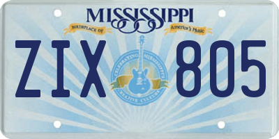 MS license plate ZIX805