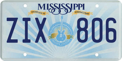 MS license plate ZIX806