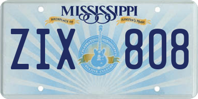MS license plate ZIX808