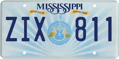 MS license plate ZIX811