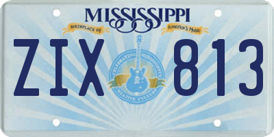 MS license plate ZIX813