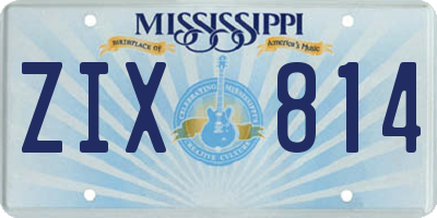 MS license plate ZIX814