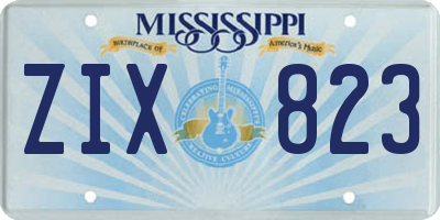 MS license plate ZIX823