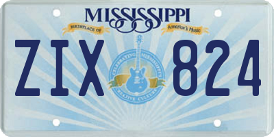 MS license plate ZIX824