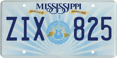 MS license plate ZIX825