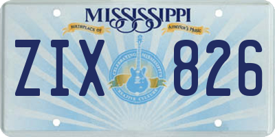 MS license plate ZIX826