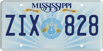 MS license plate ZIX828