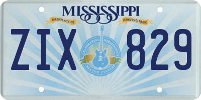 MS license plate ZIX829