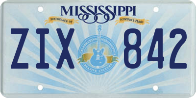 MS license plate ZIX842