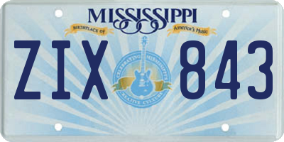 MS license plate ZIX843