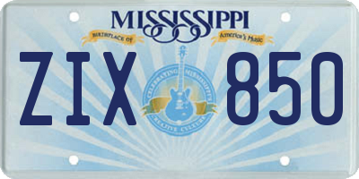 MS license plate ZIX850