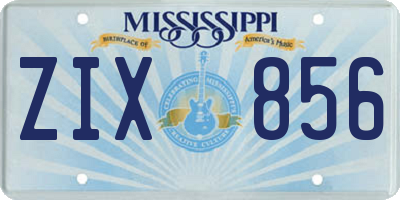 MS license plate ZIX856
