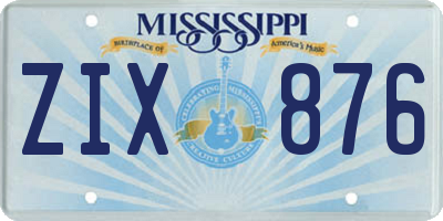 MS license plate ZIX876