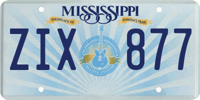 MS license plate ZIX877