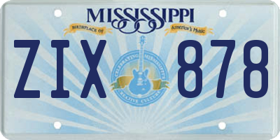 MS license plate ZIX878