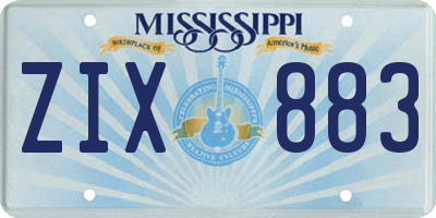 MS license plate ZIX883
