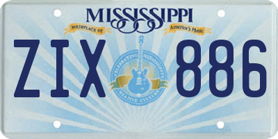 MS license plate ZIX886