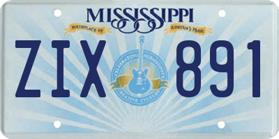 MS license plate ZIX891