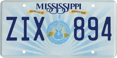 MS license plate ZIX894