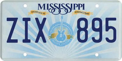 MS license plate ZIX895