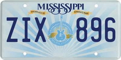 MS license plate ZIX896