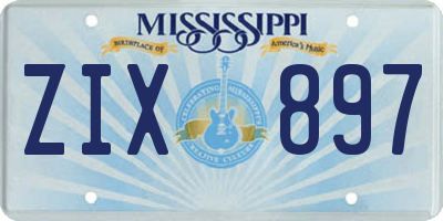 MS license plate ZIX897