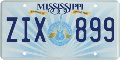 MS license plate ZIX899