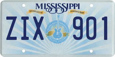 MS license plate ZIX901