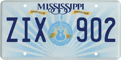 MS license plate ZIX902