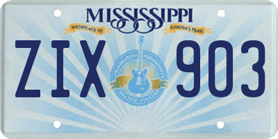 MS license plate ZIX903