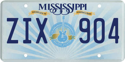MS license plate ZIX904